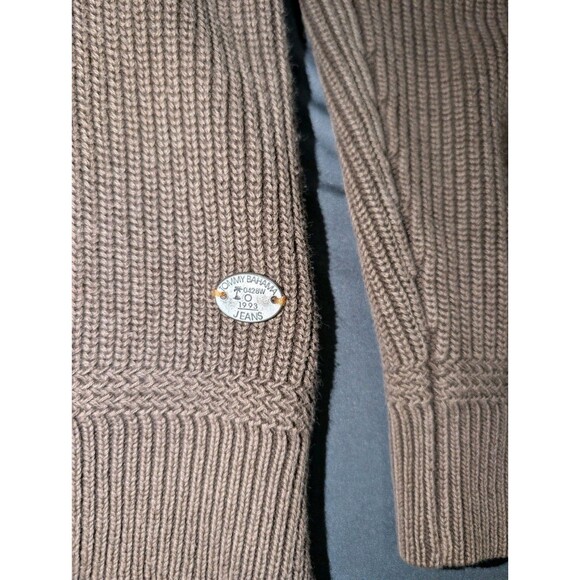Tommy Bahama Sweater Men's Med East River Cotton Brown Long Sleeve Ribbed EUC - Picture 6 of 10